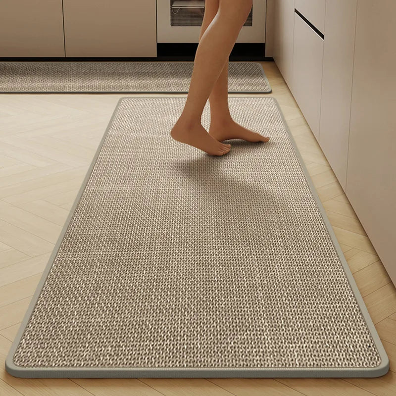 Grey Rugs for Kitchen Floor Mat Home Corridor Non-slip Carpet TPR Wear-resistant Antislip Foot Mats Bedroom Bedside Rug Alfombra