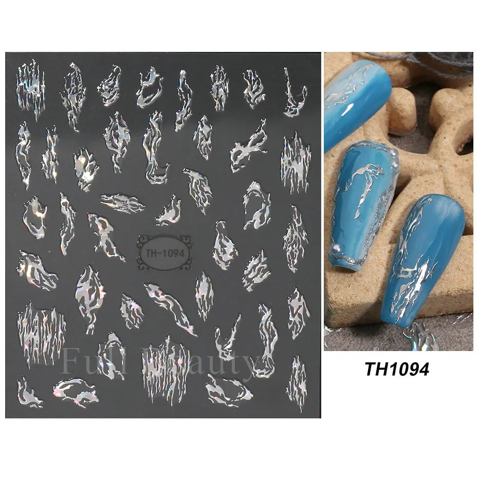 Nail Stickers Halloween Series Bat Skull Bone Ghost Pumpkin Pattern 3D Self Adhesive Decals For Nails Manicure Decoration LATH