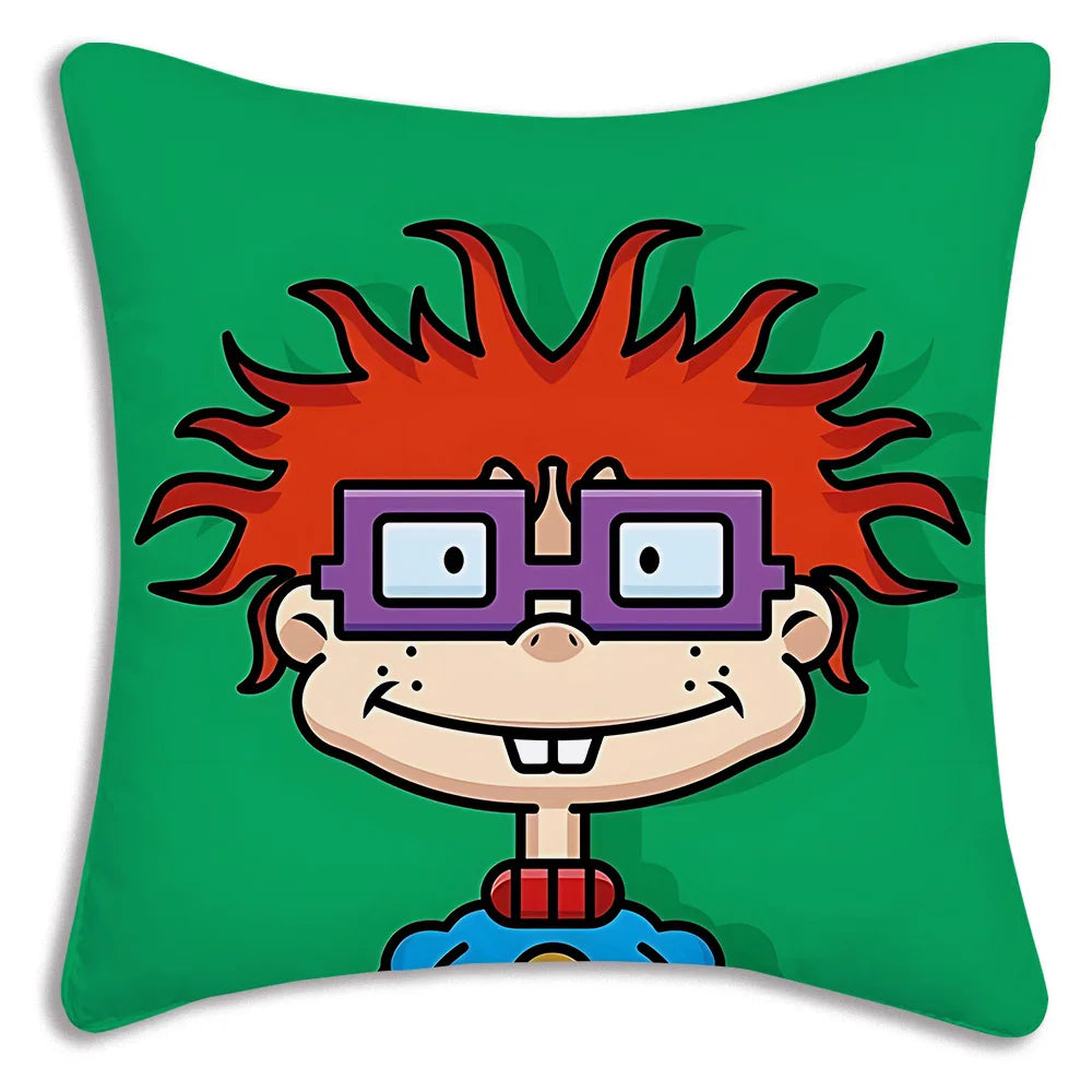 Cartoon Funny R-Rugrats Pillow Covers Cartoon Sofa Decorative Home Double-sided Printing Short Plush Cute Cushion Cover