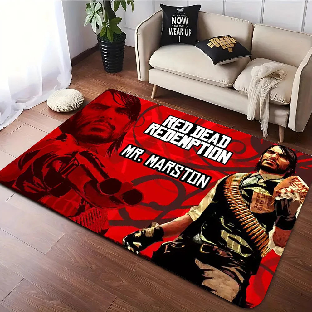 Red Dead Redemption Print Rugs Anti-slip Area Rug for Living Room Carpet Bedroom Sofa Doormat Floor Carpet Decor Mat