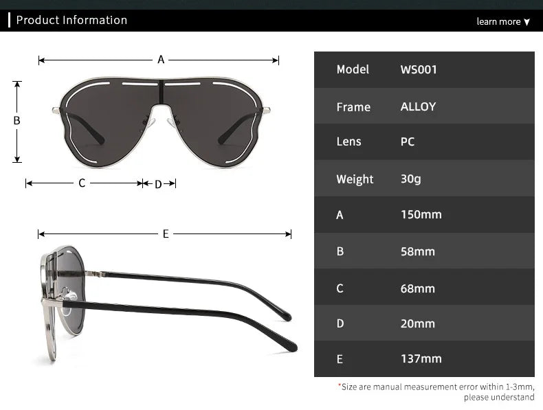 Oversized Hollow One-Piece Sunglasses Women Big Frame 2024 Luxury Brand Special-Shaped Sun Glasses For Ladies Eyewear Shades