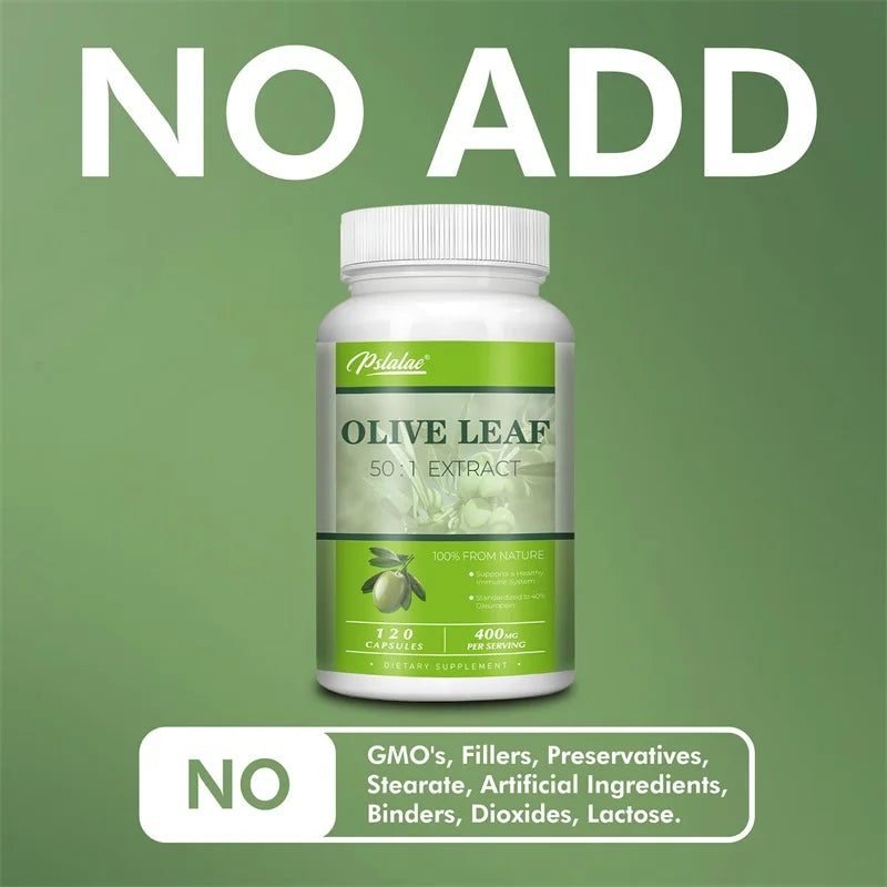 Olive Leaf Extracts Capsules - 40% Oleuropein - Supports Cardiovascular Health, Immune Health, Antioxidant