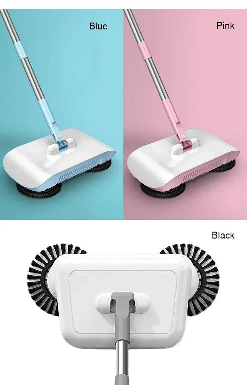 Household Cleaning Essentials - Push Broom and Mop Combo, Walk-Behind Sweeper Household Cleaning Home 2-in-1 Sweeper