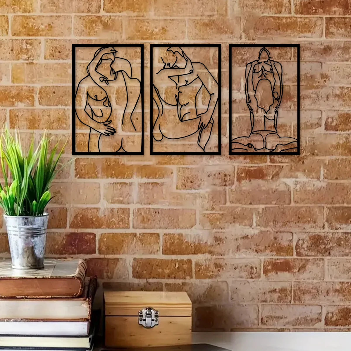 3PC Minimalist Abstract Women Wall Art Line Art Wall Art Decoration Single Line Women Home Hanging Wall Art Decoration