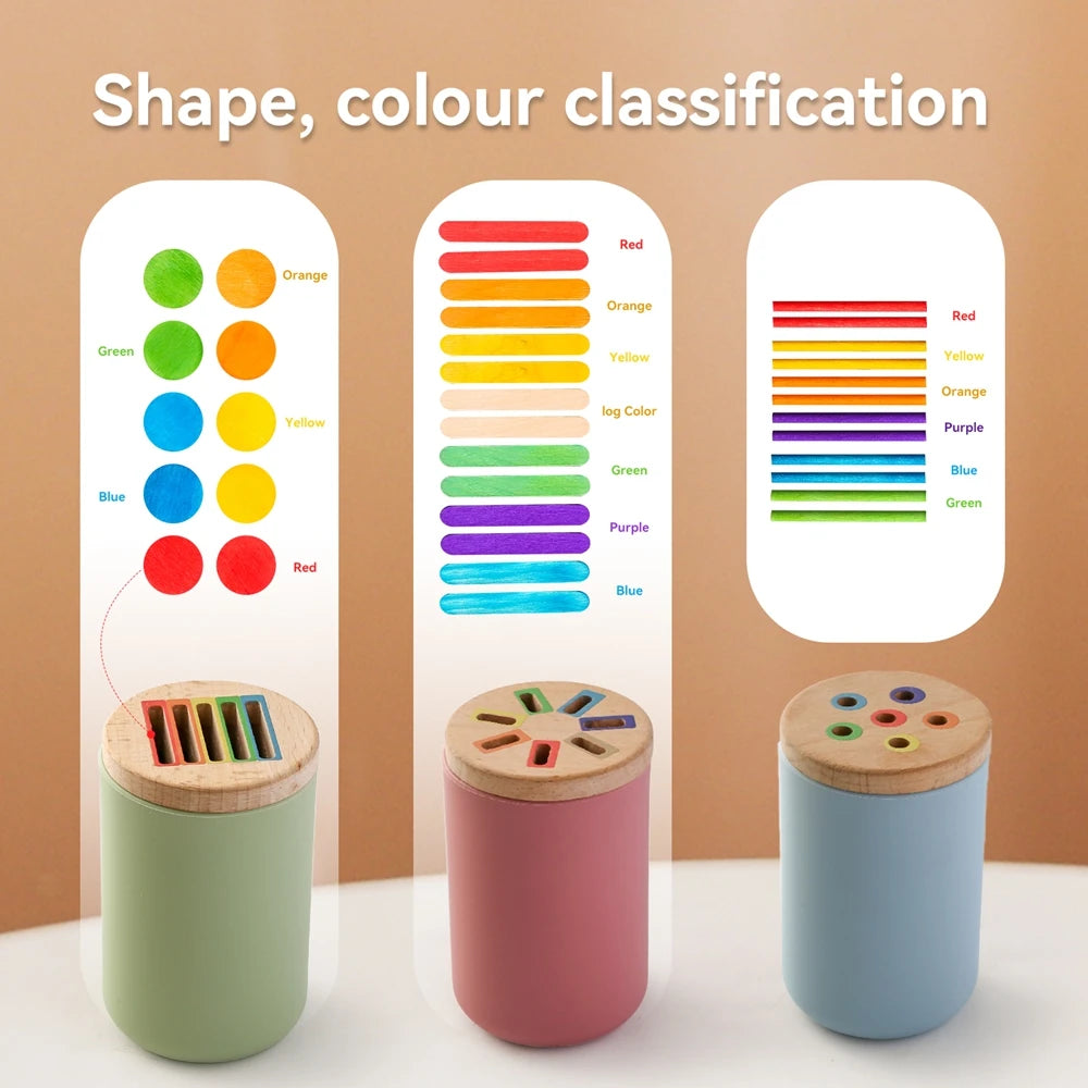 Montessori Baby Toys Silicone Educational Toys Cognitive Toys Color Matching Bucket Toddler Toys Sensor Game Baby Games 2 Years