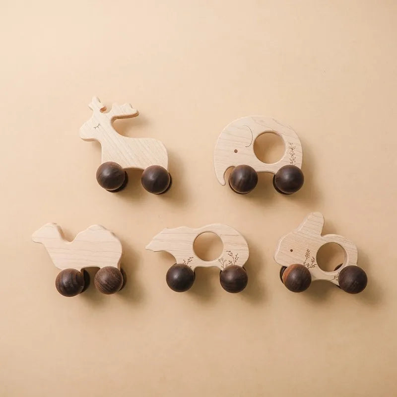 Wooden Cars Toys Maple Diy Crafts for Students Home Activities Montessori Grasping Teething Toy Newborn Birthday Gift Wood Block