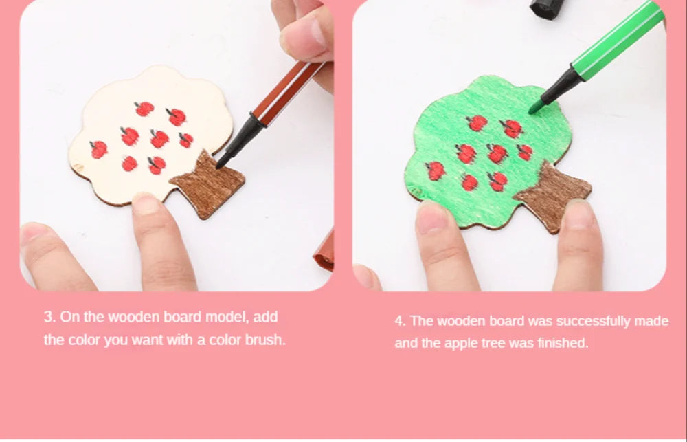 Kids Drawing Toys Montessori DIY Painting Stencils Template Wooden Craft Puzzle Educational Toys for Boys Girls Birthday Gift