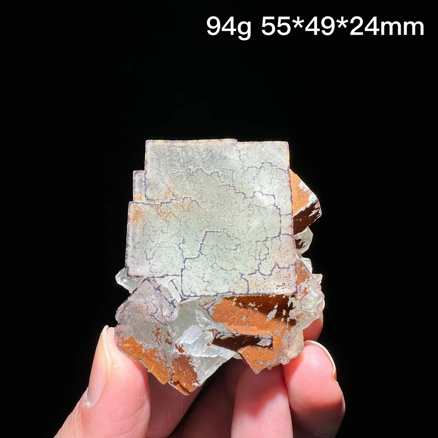 Natural Purple edge fluorite mineral specimen healing crystal gem collection Mineral Quartz Rock Healing Stone Home Decor