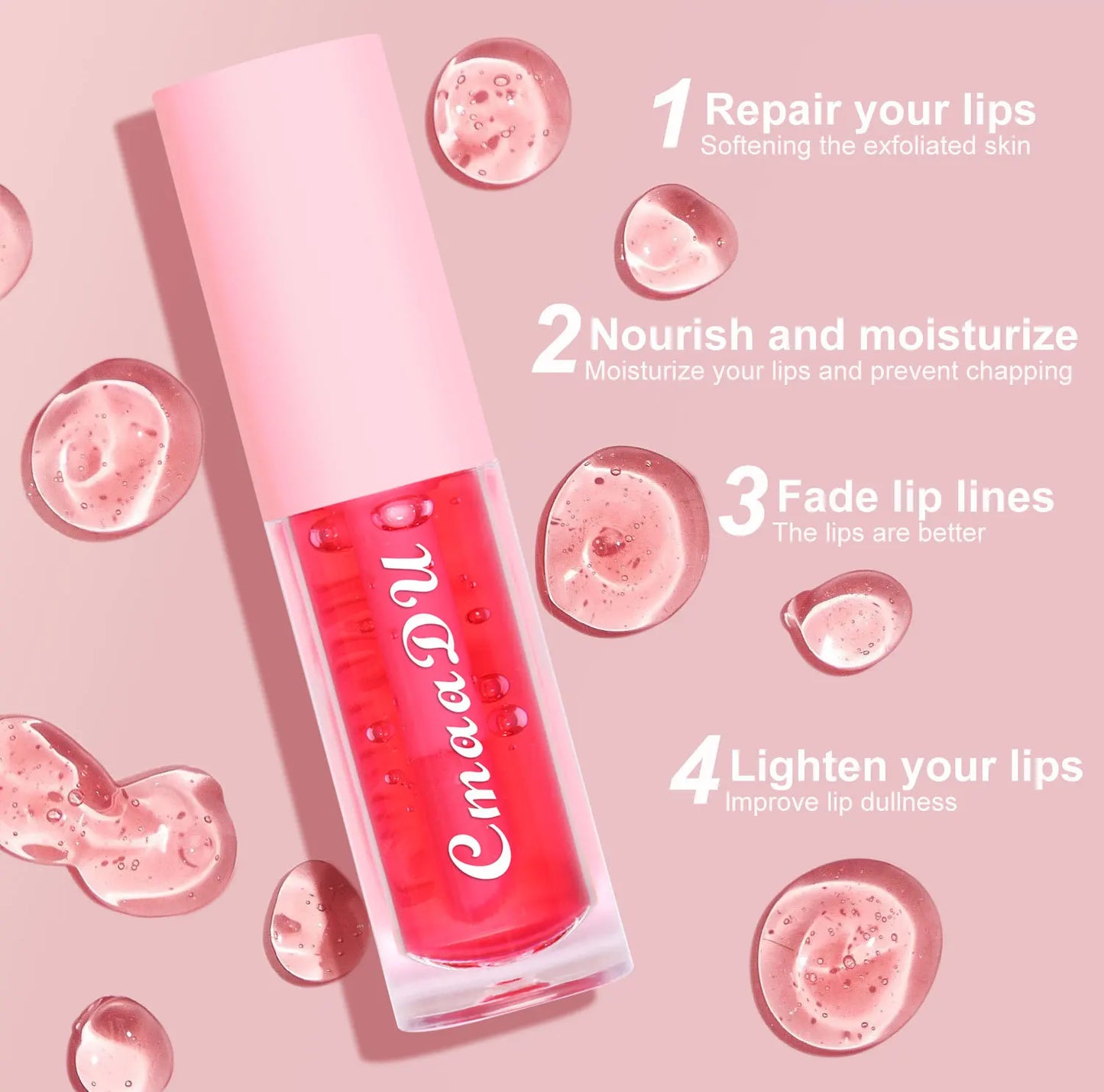 1 Pcs Hydrating Berry-Infused Lip Gloss - Moisturizing, Long-Lasting Nourishing Lip Oil for All Skin Types, Waterproof Lip Gloss