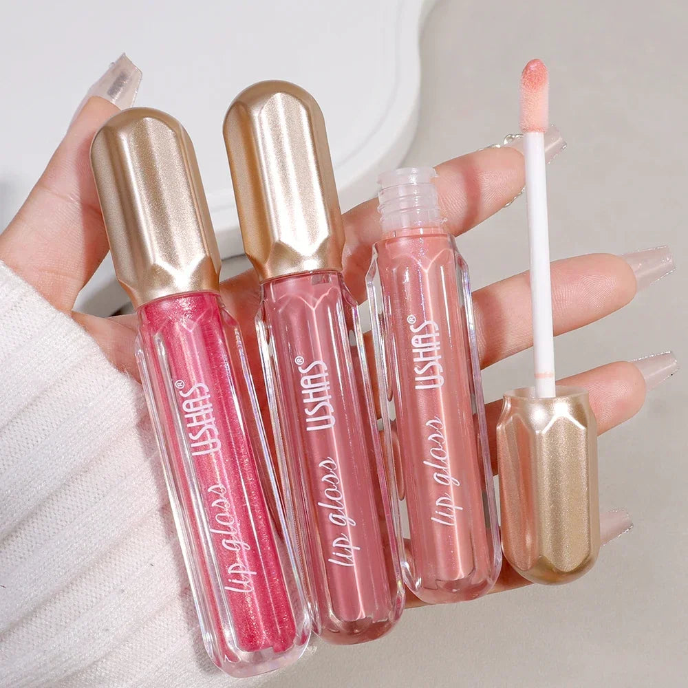 Glitter Pearlescent Lip Gloss Moisturizing Lasting Non-Stick Cup Sexy Shimmer Shine Red Liquid Lipsticks Women Makeup Cosmetics