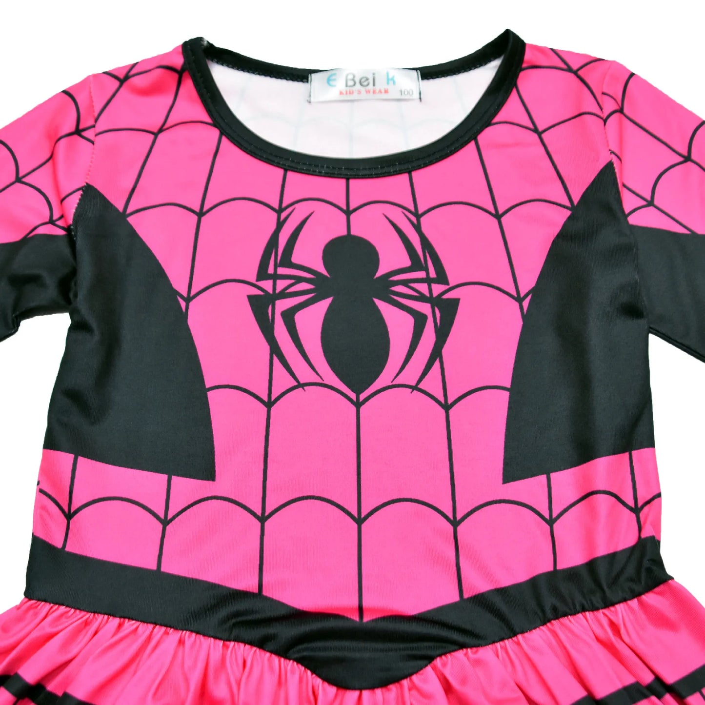 Girls Casual Dresses Spider Cartoon Animals Print Girls Dress for Halloween Heroine Cosplay Party Costume