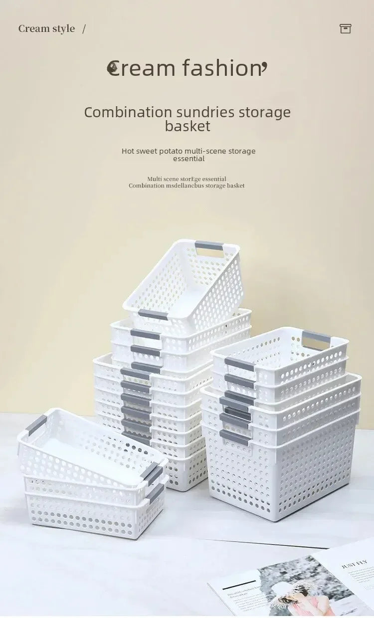 Household miscellaneous items storage basket snack toy storage box plastic shelf kitchen tabletop minimalist storage box