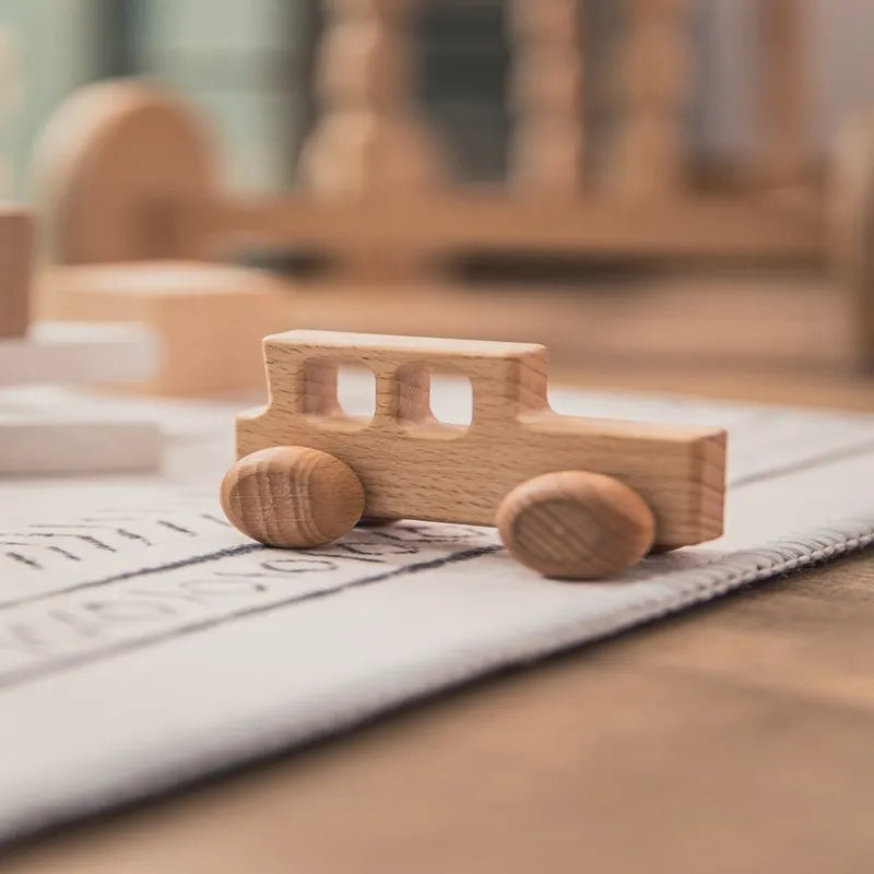 Wooden Cars Toys Maple Diy Crafts for Students Home Activities Montessori Grasping Teething Toy Newborn Birthday Gift Wood Block