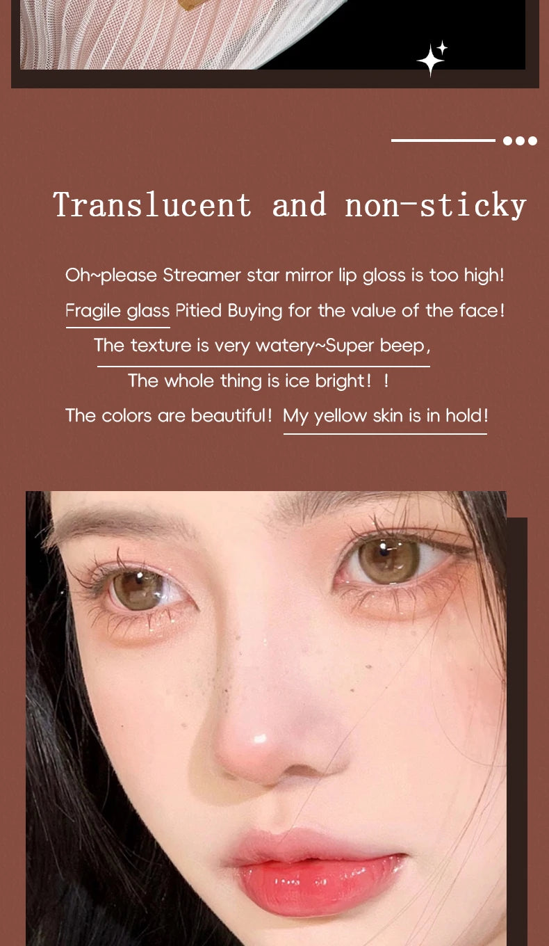Lip Gloss Long-lasting Moisturizing Easy Halo-dyeing Waterproof Mirror Water Glass Lip Gloss Transparent Color Cosmetics