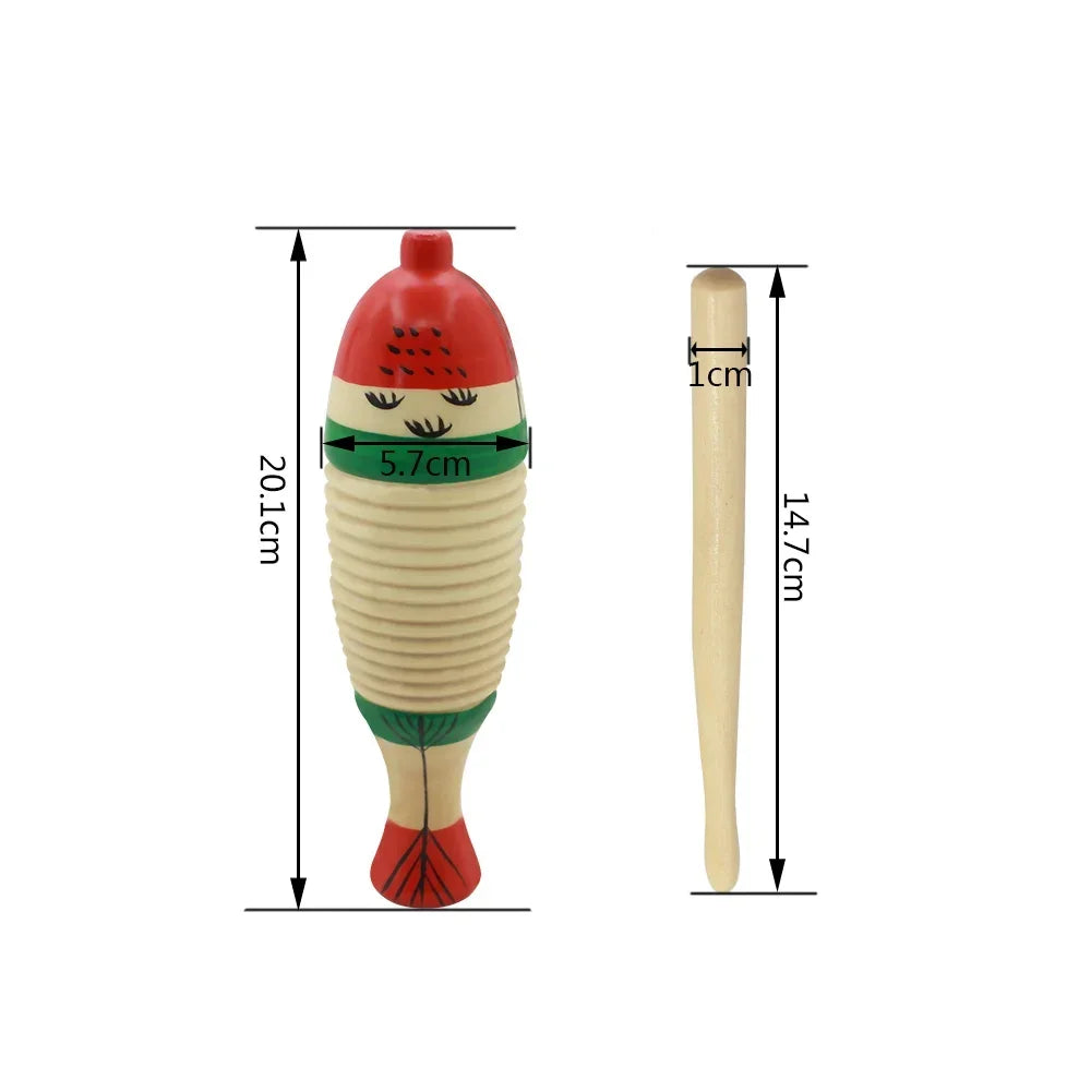 Wooden Fish Toy Game Orff Percussion Musical Instrument Toddler Music Learning Children's Christmas Gifts Baby Educational Toys