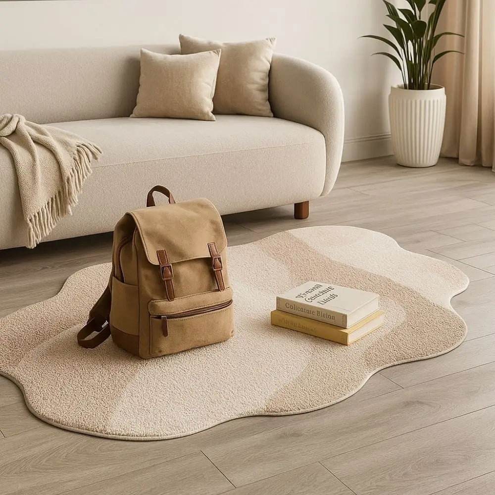 Comfortable Cream Style Bedroom Rug Soft Absorbent Bedside Carpet Minimalist Non-Slip Area Rugs Bedroom