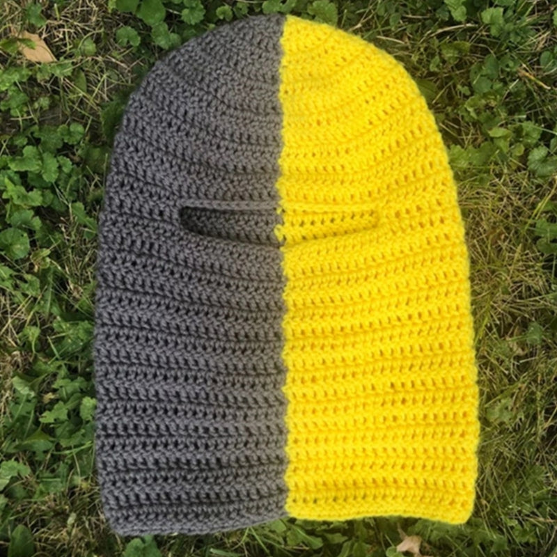 Terrifying Ghost Knitted Winter Balaclava Bucket Hat Full-Head Halloween Cosplay