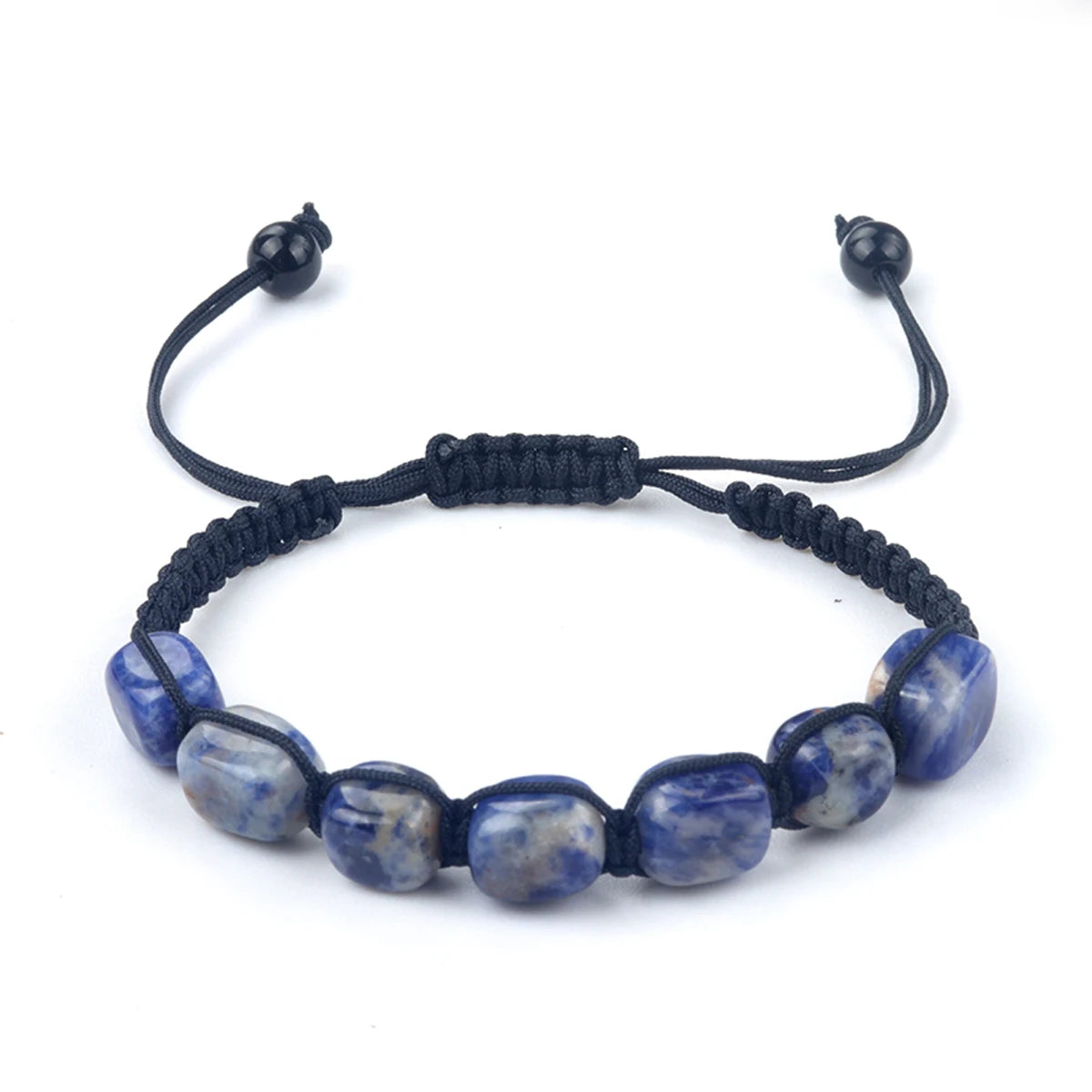 Chakras Bracelets Reiki Natural Stone Braided Women Bracelet Healing Yoga Healing Handmade String Rope Adjustable