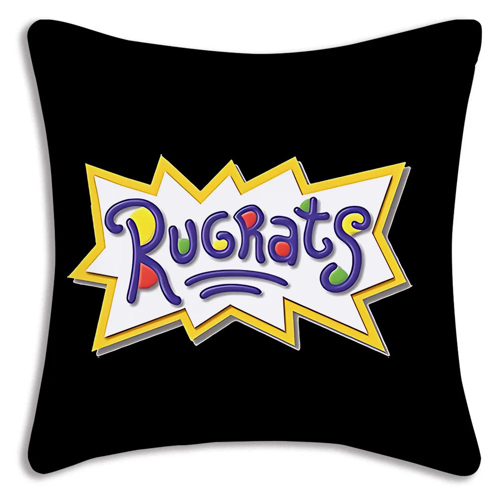 Cartoon Funny R-Rugrats Pillow Covers Cartoon Sofa Decorative Home Double-sided Printing Short Plush Cute Cushion Cover
