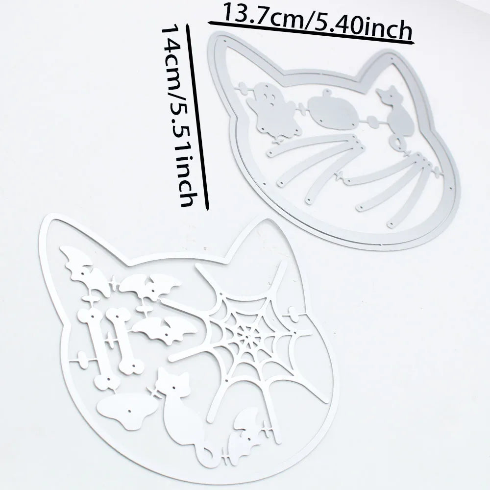 KSCRAFT Halloween Cat Mini Album Cutting Dies Stencils for DIY Scrapbooking Decorative Embossing DIY Paper Cards