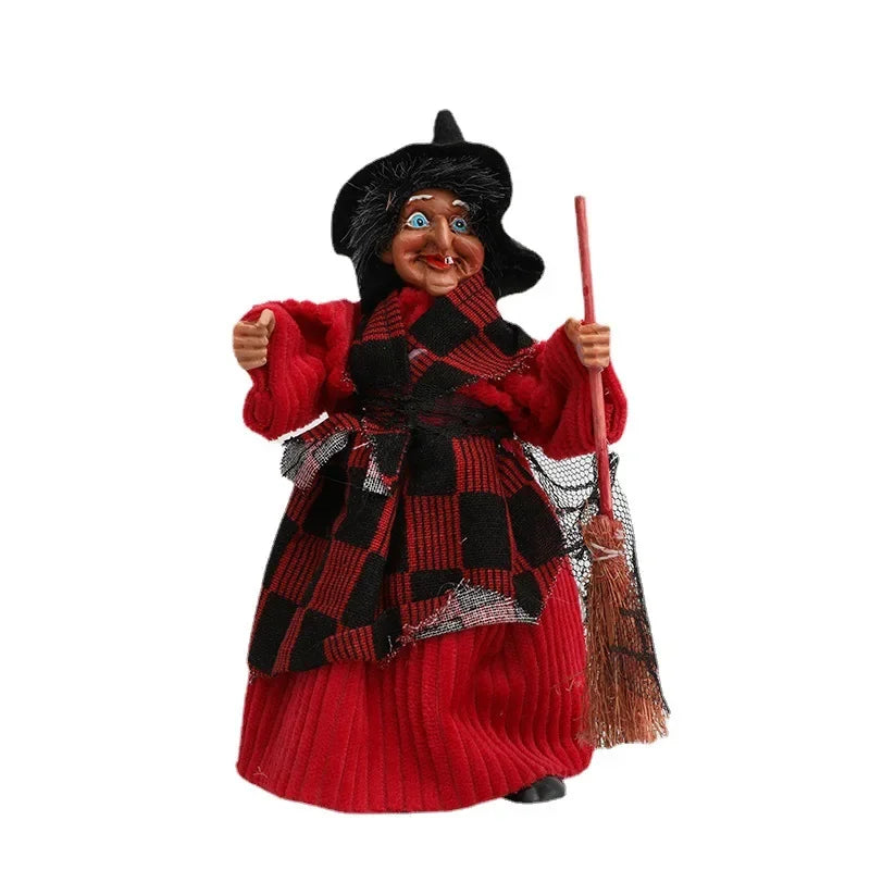 3pc/Set  Halloween Broom Witch Pendant Decor Props Scary Haunted House Bar Home Festival Party Decoration Hanging Witch