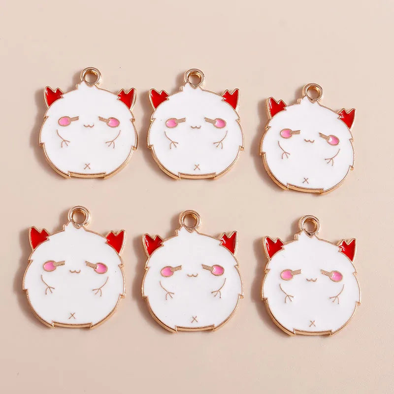 10pcs Enamel Halloween Skull Skeleton Charms Penants for Necklace Earrings DIY Bracelet Handmade Jewelry Accessories Findings