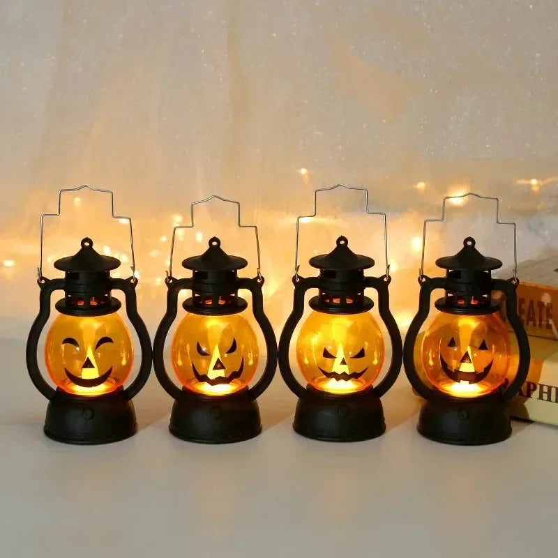 1-10PCS Halloween Pumpkin Ghost Face Lamp Skull Light LED Decoration for Party Bar Haunted House Holiday Atmosphere Prop