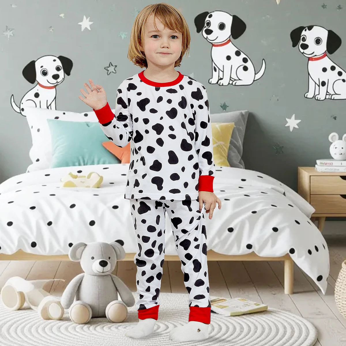 Kids Pajamas Set Boy Dalmatian Pyjamas Toddler Halloween Carnival Christmas Clothes Infant Cartoon  Party Gift Photography Pjs