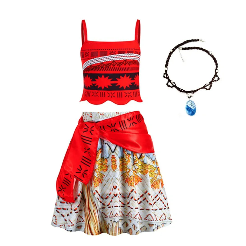 Princess Dress Girl Moana Costume Kids Beach Birthday Party Girls Halloween Outfits