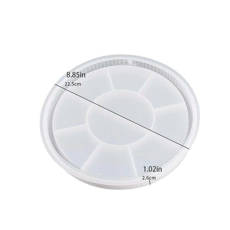 1pc Striped Round Tray Decorative Storage Tray Planter Base Silicone