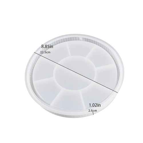 1pc Striped Round Tray Decorative Storage Tray Planter Base Silicone