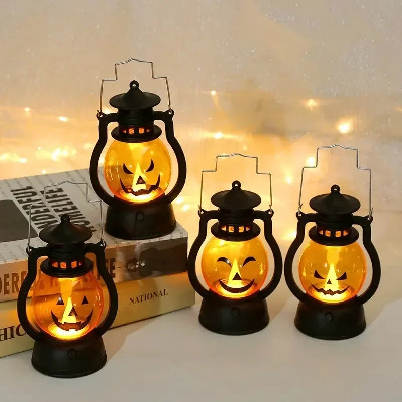 1-10PCS Halloween Pumpkin Ghost Face Lamp Skull Light LED Decoration for Party Bar Haunted House Holiday Atmosphere Prop