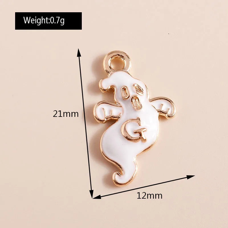 10pcs Enamel Halloween Skull Skeleton Charms Penants for Necklace Earrings DIY Bracelet Handmade Jewelry Accessories Findings