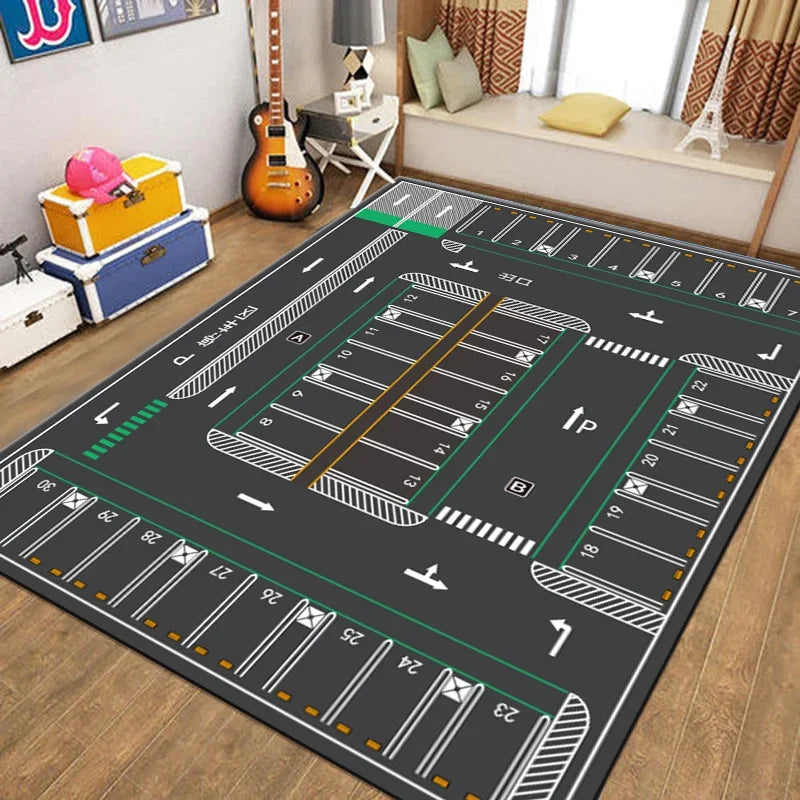 Rug Warm  Non-slip Children's  Living Room Bedroom Mat Game Map Printed  Baby Play