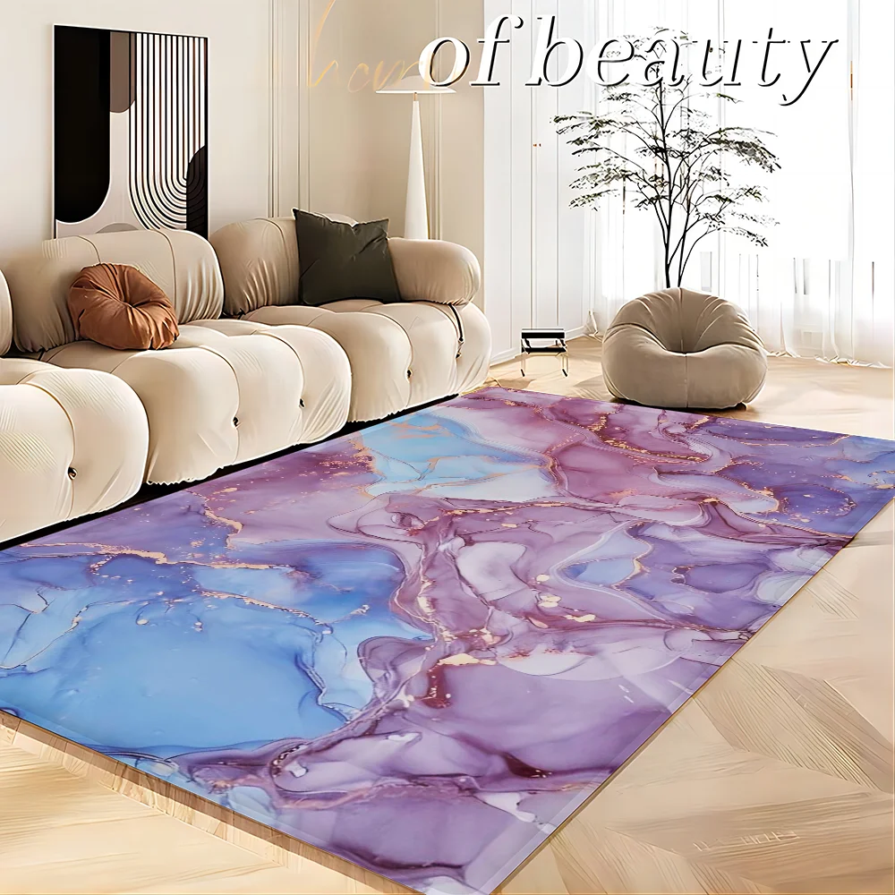 Marbling Floor Mat INS Style Soft Bedroom Floor House Laundry Room Mat Anti-skid Bedside Area Rugs