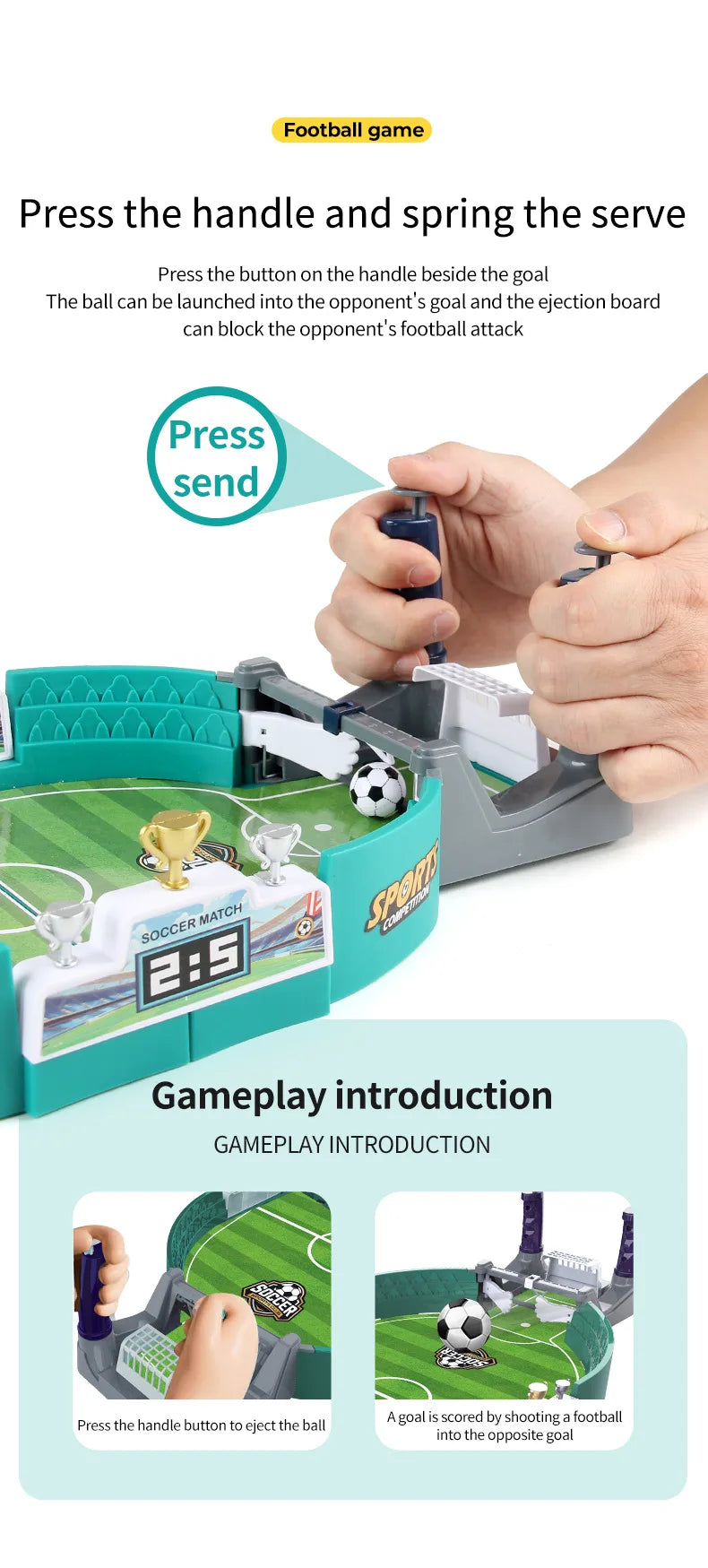 Soccer Table Football Board Game Match Toys For Family Party Game Tabletop Play Ball Soccer Toys Parent-child Interactive Soccer