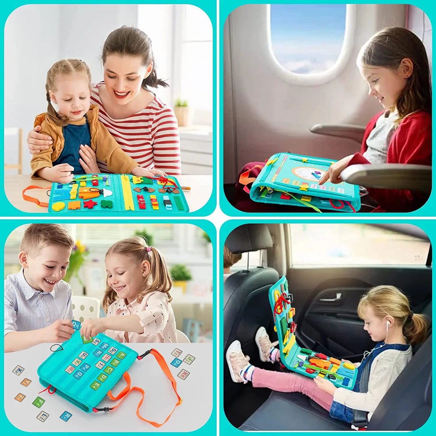 Montessori Toys Busy Board Sensory Activity Developing Board for Motor Skills,Learning Board for Toddlers  Christmas Gift