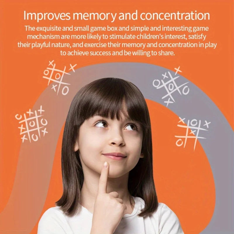 Portable Tic Tac Toe Game Console Handheld Electronic Puzzle For All Ages Travel Toys With Memory Training Montessori Kids Gifts