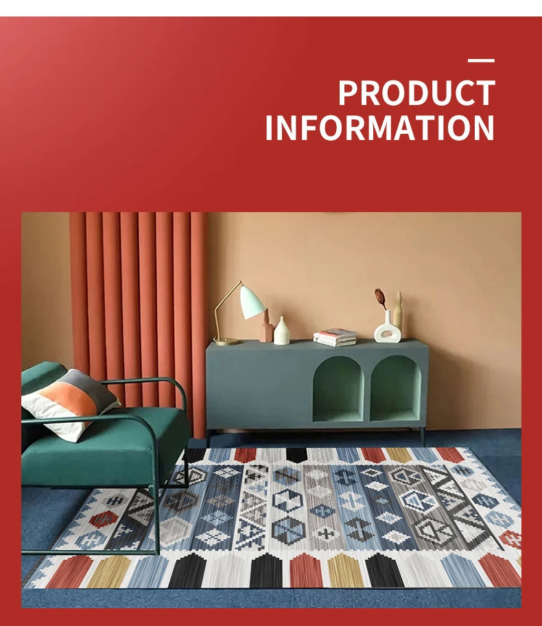 Bohemia Living room rugs Ethnic Style Bedroom Rug Large Area Rugs Non-slip Porch Mat Decoration home coffee tables floor mats