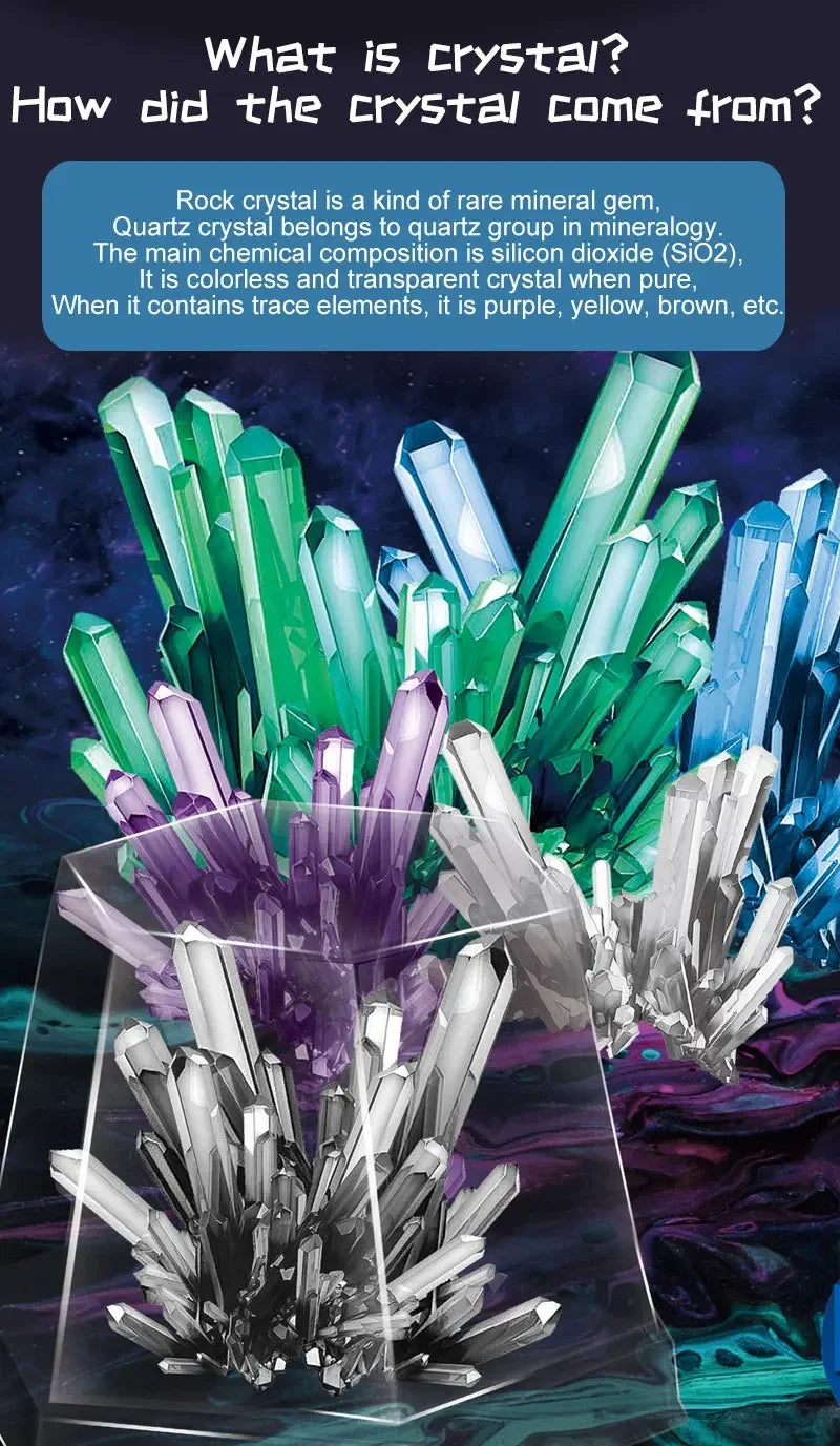 Crystal planting experiments, Science and education toys, DIY growable crystals, Color Random, Christmas/Halloween Gifts