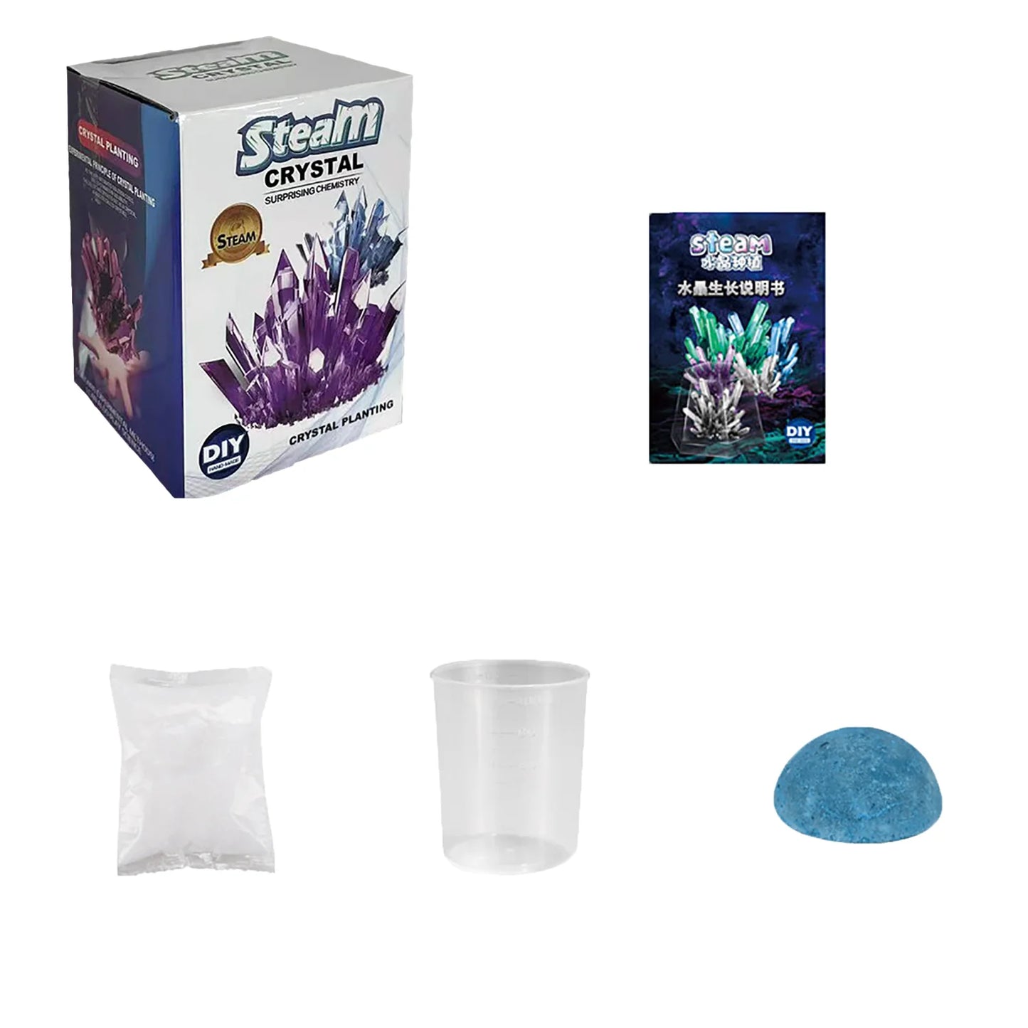 Crystal planting DIY scientific experiment set, fun parent-child communication, chemical experiment, crystallization principle