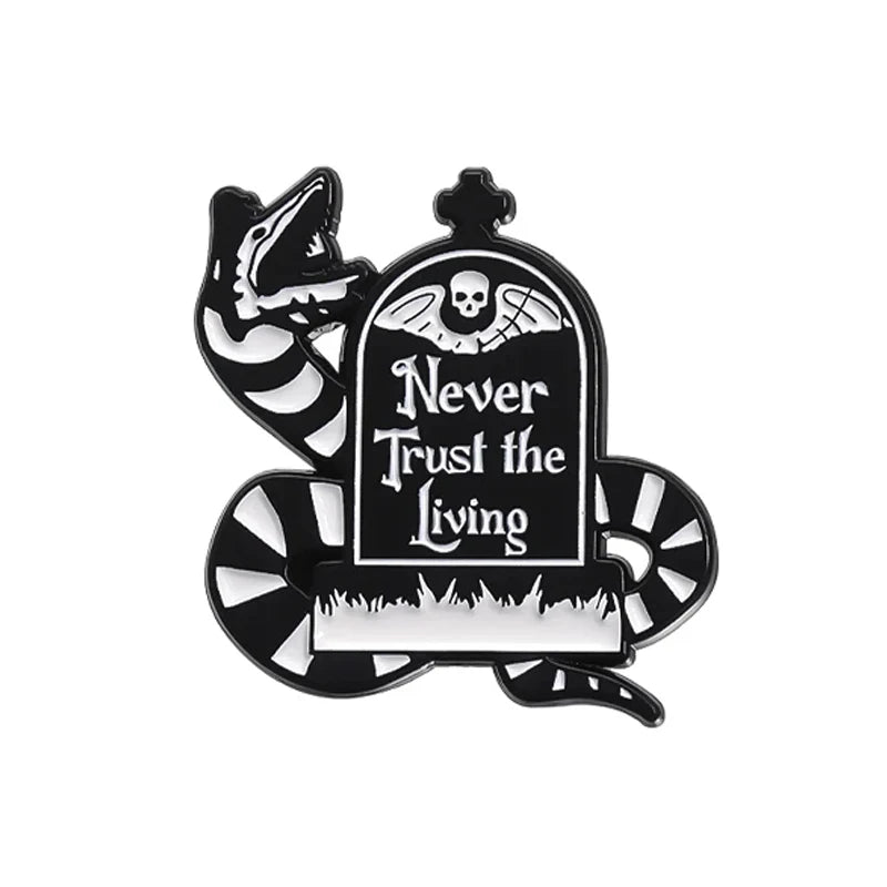 Halloween Horror Skull Enamel Pin Gothic Punk Grave Coffin Tomb Vampire Skeleton Brooches Lapel Badge Jewelry Gifts For Friends