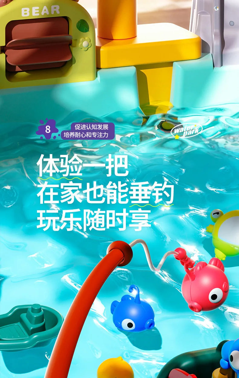 Children's kitchen toys electric fun water play water wash basin fishing dishwashing home role-playing baby early education toy