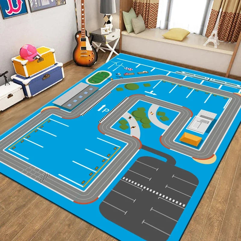 Rug Warm  Non-slip Children's  Living Room Bedroom Mat Game Map Printed  Baby Play