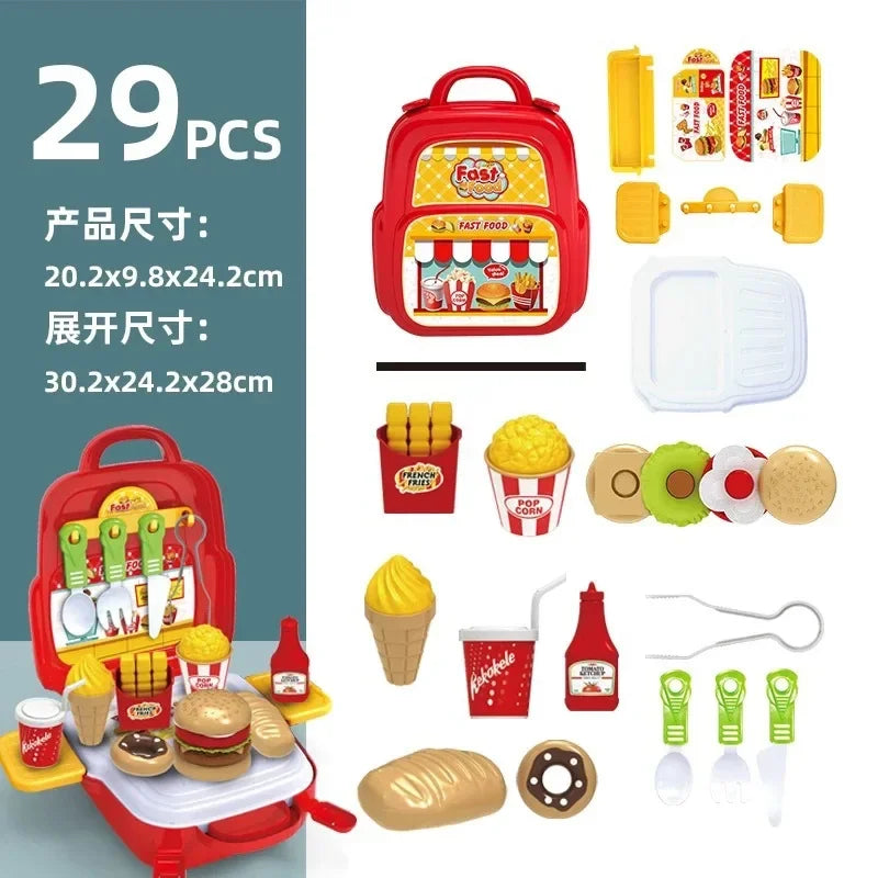 Kids Pretend Play Simulation Cooking Cosplay Toys Repair Drill Tools Cake Foods Jewelry Set Role Play Educational Toy For Kids