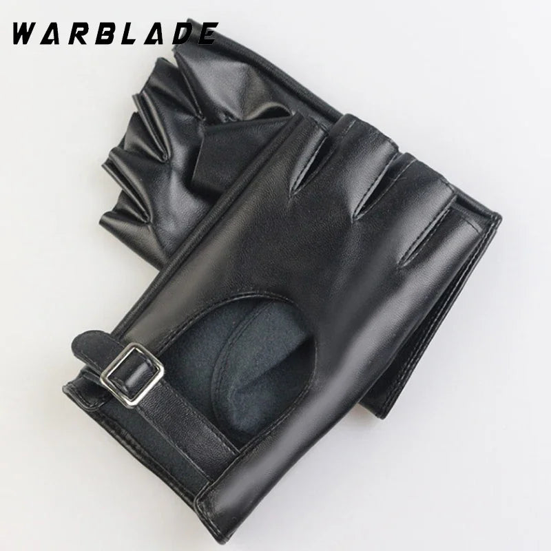 Women Halloween PU Leather Waterproof  Fingerless Gloves Female Half Finger Driving Cycling New Fashion Punk Gloves Dance Gloves