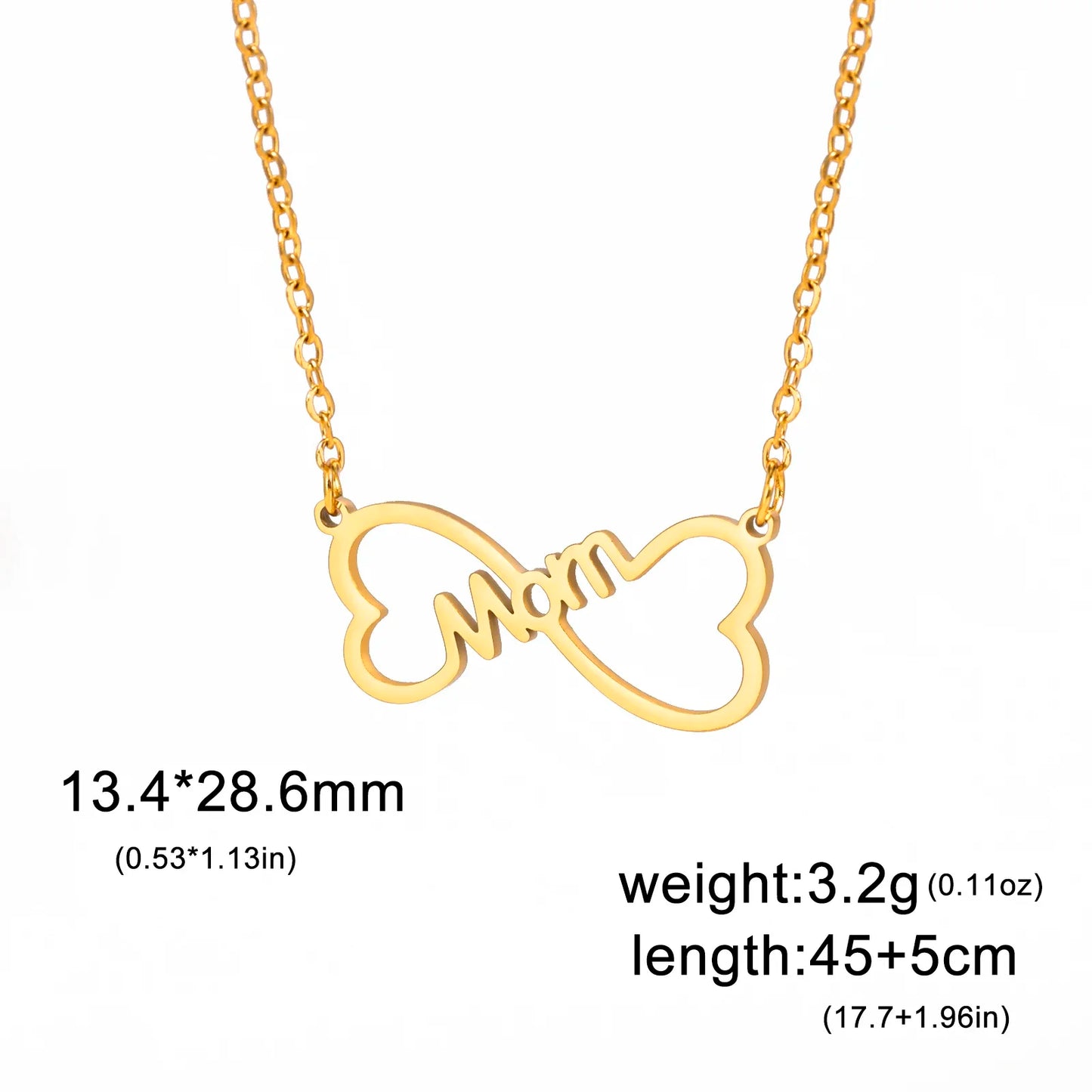 Skyrim Mama Letter Pendant Necklace for Women Stainless Steel Neck Chain Choker Trendy Family Jewelry Mother's Day Gift for Mom
