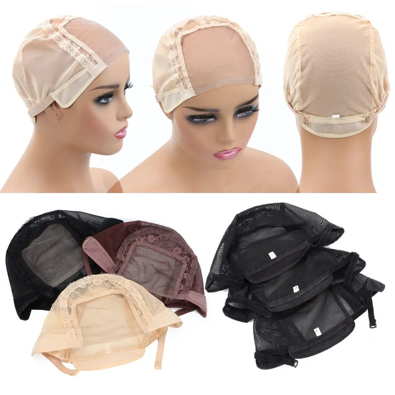 Lace Front Wig Cap For Making Wigs with Adjustable Strap Glueless Swiss Lace Net Weaving Cap to Make Wigs with Closures Frontals