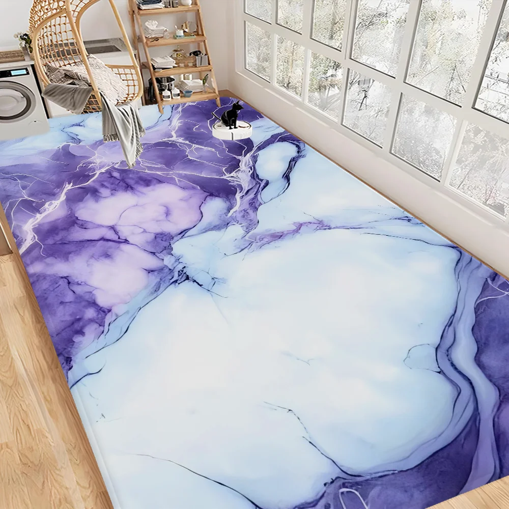 Marbling Floor Mat INS Style Soft Bedroom Floor House Laundry Room Mat Anti-skid Bedside Area Rugs