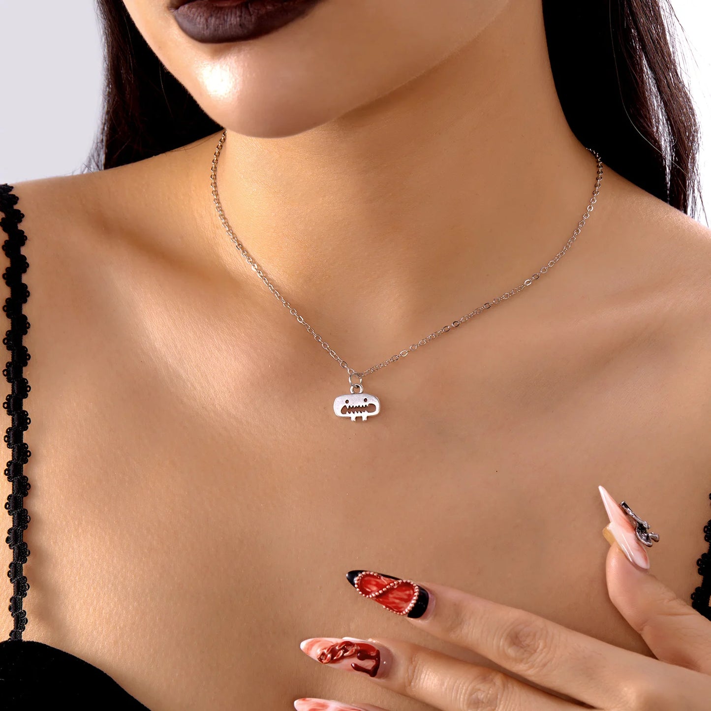 Cute Cartoon White Ghost Dangle Earrings for Women Trendy Creative Funny Monster Earrings Necklace Halloween Jewelry Accessories